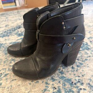 Black Leather Rag & Bone Harrow Boots Size 37